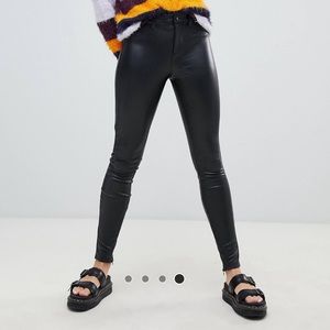 Only faux leather pants